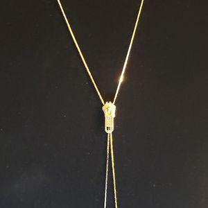 Gold Plated doGold Plated Zipper Necklace
